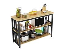 Tiiiopkvvv Scaffale da cucina a 3 strati rettangolare tavolo da pranzo forno a microonde rack per soggiorno rack portaposate portaoggetti