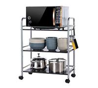 Tiiiopkvvv Scaffale da cucina Scaffale da cucina Scaffale per la casa Mensole a tre livelli in metallo da cucina Rack per forno a microonde Rack 60 32 75 cm Utensili Ripiano di stoccaggio Posate