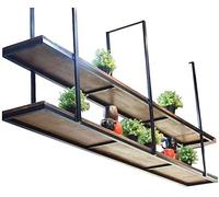 Tiiiopkvvv Scaffale da soffitto a parete a 2 livelli per soggiorno, bar, cucina, facile da installare, scaffale di stoccaggio (dimensioni: 120 × 30 × 80 cm) (100 × 30 × 80 cm)