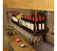 Tiiiopkvvv Scaffale per bicchieri da vino in ferro stile semplice da appendere, scaffale decorativo da soffitto per bar, ristoranti, cucine, scaffale portaoggetti (colore: bronzo, dimensioni: 8035 cm)
