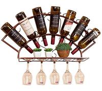 Tiiiopkvvv Scaffali galleggianti in ferro battuto portabottiglie minimalista appeso creativo europeo calice vino rack appeso parete ristorante soggiorno rack di stoccaggio