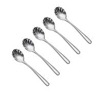 Tiiiopkvvv Set di 5 cucchiai da gelato - cucchiai da dessert in acciaio inossidabile 304, cucchiaini da caffè per mescolare piccoli cucchiai creativi squisiti cucchiaini da minestra da 15 cm (colore