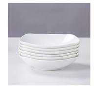 Tiiiopkvvv Set di 6 piatti piani da cucina per piatti, antipasti, insalata e dessert, forno a microonde e lavastoviglie (bianco) piatto (dimensioni: 17,8 cm) ()