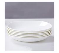 Tiiiopkvvv Set di 6 piatti piani da cucina per piatti, antipasti, insalata e dessert, forno a microonde e lavastoviglie (bianco) piatto (dimensioni: 17,8 cm) ()
