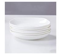Tiiiopkvvv Set di 6 piatti piani da cucina per piatti, antipasti, insalata e dessert, forno a microonde e lavastoviglie (bianco) piatto (dimensioni: 17,8 cm) ()