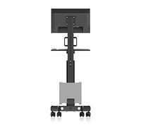 Tiiiopkvvv Supporto per monitor singolo Carrello mobile per monitor da 17"-32" Supporto per TV LCD Supporto per monitor regolabile in altezza con tastiera e staffa host Riser per monitor