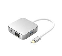 Tiiiopkvvv USBType-C a HDMI e compatibile VGA Audio USB3.0 Connessione per MacBook Tipo C USB 3.0 HUB