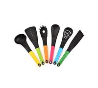 Tiiiopkvvv Utensili da cucina in nylon da cucina, set da 6 pezzi, antiaderenti, pala e cucchiaio, set di utensili da cucina
