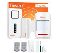 tiiwee Sistema di Allarme per Porte e Finestre - Sistema di Sicurezza con Potente Sirena, 1 Rilevatore di Movimento, 2 Sensori per Porte e Finestre e 2 Telecomandi