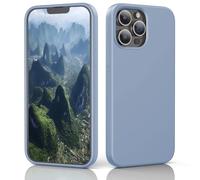 TIIXXE Custodia in silicone compatibile con iPhone 13 Pro Max, custodia morbida ultra sottile protettiva antiurto in silicone liquido, fodera in microfibra antigraffio, 17 cm, blu pallido