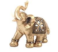 Tiiyee Elefante Portafortuna, Feng Shui Collezionabile Scultura Resina Artistica Fortunato Ricchezza Statua Elefantini Soprammobili Per L'Arredamento Casa Regalo Decorazioni Ufficio 14 * 15cm