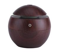 Tiiyee Humidifier, Wood Grain Air Purifier Ultrasonic Cool Mist Humidifier USB Colorful LED Touch Aromatherapy Essential Oil Diffuser 130mL Mini Super Quiet Car Essential Oil Diffuser(Marrone)