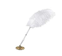 Tiiyee Piuma Penna A Sfera, Stile Vintage, Struzzo Quill Plastica Con Supporto Penne Inchiostro Novità Retrò Stilografica Elegante Sfera Placcata Punta Fine Per Scrittura Scolastica Regalo Nozze