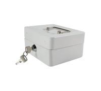 Tiiyee Scatola Con Chiave, Salvadanaio Banconote Mini Cassafort Cassetta Per Soldi Portatile In Metallo Porta Cassaforte Di Sicurezza Ferro Vassoio Portamonete Rimovibile 2 Chiavi Bianco
