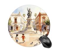 Tijuana Tappetino per mouse portatile rotondo da gioco, grazioso tappetino per mouse per computer, decorativo, antiscivolo, per casa, ufficio, lavoro, 19 x 20 cm