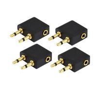TIKATARER Adattatore per Cuffie per Compagnia Aerea, Convertitore Jack per Cuffie per Aereo Adattatore Doppio da 3,5 Mm Maschio a Femmina con Connettore in Metallo, Ideale per Viaggi di (4 pezzi)