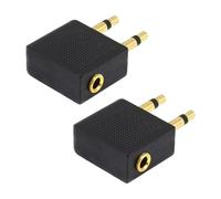 TIKATARER Adattatore per Cuffie per Compagnia Aerea, Convertitore Jack per Cuffie per Aereo Adattatore Doppio da 3,5 Mm Maschio a Femmina con Connettore in Metallo, Ideale per Viaggi di (2 pezzi)