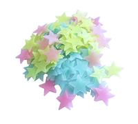 TIKATARER Adesivi a Stella, Adesivi a Parete in Plastica Fluorescente 3d 100pcs Luminosi Che Brillano Nelle Stelle Scure con Adesivo Stellare da 30 Mm Che Brilla Negli Scuri per il Soffitto per