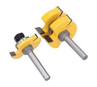TIKATARER B Bit Router Track, Bit Router 2 Pcs Set T Slot 1/4in Gambo Giallo Gollo Giunto per la Lavorazione del Legno