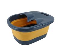 TIKATARER Basino Pieghevole per il Bagno con Nodi di Massaggio, Vasca da Bagno con Piede Pieghevole Portatile per Rilassamento, Pp e Materiale in Silicone (11.8x15.4x6.7in) (Locke Yellow)