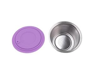 TIKATARER Capsula per caffè Riutilizzabile in Acciaio Inossidabile, Coperchio in Silicone Alimentare con Distribuzione Uniforme dell'acqua, Ideale per Macchine della Originale, Include Pennello e