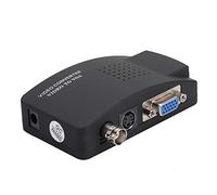 TIKATARER Convertitore Video da BNC a VGA, Adattatore da S Video a VGA con Denoising 3D e PIP, Convertitore Plug-play per Monitor di Computer per Schermi LCD CRT per PC DVD/PDP//console di
