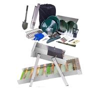 TIKATARER Kit Canale di Lavaggio Pieghevole da 50 Pollici, Lega di Alluminio Resistente, Filtri per Detriti Preinstallati, Zaino Portatile per Fiume, Dragaggio, Miniera