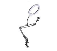 TIKATARER Luce a Pelo, Anello con Clamp/Holder Telefonico Desktop Regolabile a Squillano su Anello Luce Morsetto per la per il Trucco di Bellezza in Streaming