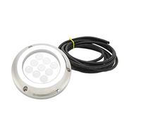 TIKATARER Luce Subacquea a LED Marina, Luce Subacquea in Acciaio Inossidabile 316 IP68, per Piscina a 9 Chip LED con Telecomando RF Dimmerabile Che Cambia Colore, Basso Consumo Energetico e Alta (RGB)
