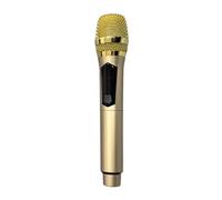 TIKATARER Microfono Wireless Domestico, Testina Microfono Dinamica con Schermo LED, Karaoke con Acquisizione Efficiente e Segnale Stabile Plug-play, Ideale per Conferenze all'aperto, a Casa e (GOLD)