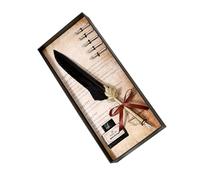 TIKATARER Penna d'oca, Penna in d'oca Corpo Penna in Rame e Set di Penne Stilografiche con Punta in Acciaio Inossidabile per gli Amanti della Scrittura a Mano, Principianti (BLACK)