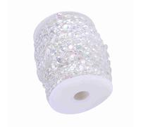 TIKATARER Perle di Cristallo Ghirlanda Filo, Ghirlanda Cristallo Filo Perle in Fai -da -te Rotolo Trasparente in Plastica in Plastica di in Rotolo di in Acrilico per Mestiere, Perline (Colore AB)