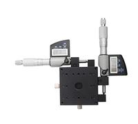 TIKATARER Piattaforma Micrometrica SEMXY80-AS, 80x80mm, Piattaforma Micrometro in Lega di Alluminio Fase di Traduzione Lineare con Testa Differenziale Micrometro, Piattaforma di