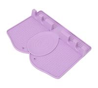 TIKATARER Riscaldare L'utensile in Silicone Resta con Base Non Slittata, Cucchiaio di Grande capacità e Supporto per le Pinze per il Piano di Lavoro da Cucina, Design del Vassoio per (viola chiaro)