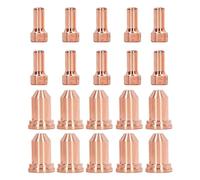 TIKATARER Set di Elettrodi per Ugelli per Cannello da Taglio Al in Ottone | Resistente Alle Alte Temperature,PT 80 IPT 80 Compatibile con PTM 80,Consumabili,Kit da 20 Pezzi,Diametro 1 Mm,Piccolo