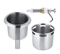 TIKATARER Set Lavello Dipperwell, Rubinetto in Ottone, Acciaio | Pulizia degli Strumenti per il caffè, Controllo del Troppo Pieno Integrato, Compatibile con il Cucchiaio da Gelato, Vasca