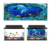 TIKATARER Sfondo per Acquario, Background di Rettili Sfondo per il Paesaggio in Pvc Paesaggio Dipinti Mondiali Dipinti Poster Poster Decorativo di Terrario per Acquario per (122 * 50CM)