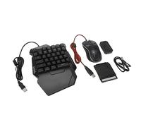 TIKATARER Tastiera da Gioco con una Sola Mano, Tastiera e Mouse da Gioco a Mezza Mano Combo Teclado Y Mouse Gamer Tastiera USB Cablata Retroilluminata a LED con Mouse e Convertitore Combo Teclado Y