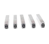 TIKATARER Timbro per Punzonatura in Metallo da 5 Pezzi, Strumenti per Stampaggio in Acciaio Al Carbonio Duro, Set Fai-da-te Compatto e Liscio con Superficie Lucida Elettrolitica, Ideale per