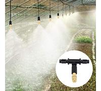 TIKATARER Ugello per Acqua Nebulizzata da 10 Pezzi con Connettore a T, Accessorio di Raffreddamento per Irrigazione da Giardino per Tubo da 8/12, Ideale per Patio Esterno e Serra