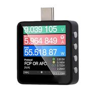 TIKATARER USB C Tester per Caricatori, 1.54 Pollici | ADC a 20 bit, precisione 0,00002 V, da 0 a 50 V da 0 a 6 A, display IPS, analizzatore PD per tecnici