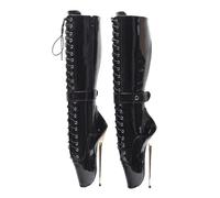 TIKENBST Ballerina Heels Ballet Boot Heels Ballet Heels Tacchi Donna Tacchi alti Sexy Platform Heelless Ballet Stivaletti Super Alti,Black-39