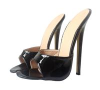 TIKENBST Tacchi Donna Sandali con Tacco Alto 18CM Scarpe Scarpe da Festa in Pelle,Black-39