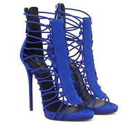 TIKENBST Tacchi Donna Sandali con Tacco Alto Borsa Vuota con Cerniera Sandali Fatti A Mano da Donna con Cinturino Sottile,Blue-38