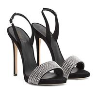 TIKENBST Tacchi Donna Tacchi Alti 13CM Sandali Scarpe da Donna Strass Open Toe Tacchi Alti Estivi Fatti A Mano su Misura,Black-34