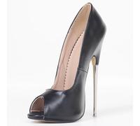 TIKENBST Tacchi Donna Tacchi Alti 18CM Tacco A Spillo in Metallo con Tacchi Super Alti,Matte-black-39