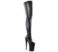 TIKENBST Tacchi Donna Tacchi Alti 20 Cm Stivali sopra Il Ginocchio Stivali da Ballo con Tacco Alto con Suola Spessa,Matte-black-46