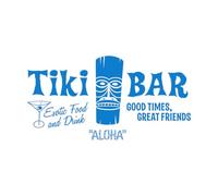 Tiki Bar Finestra Hawaiana Adesivo da Parete Hawaii Aloha Tiki Bar Totem Summer Beach Citazione Ispiratrice Adesivo da Parete in Vinile Casa Grande - 46x89 cm