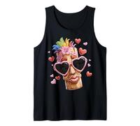 Tiki Luau Hawaii Hawaii Tiki Maschera San Valentino Cuore Canotta