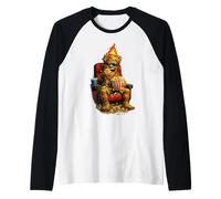 Tiki Man Ottiene Popcorn al Cinema! Maglia con Maniche Raglan